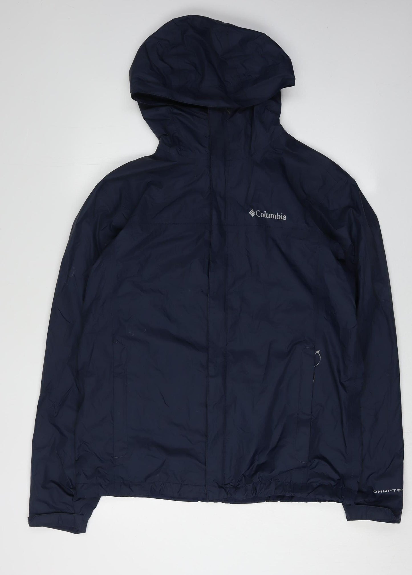 Columbia Men's Blue Hooded Rain Coat Jacket M
