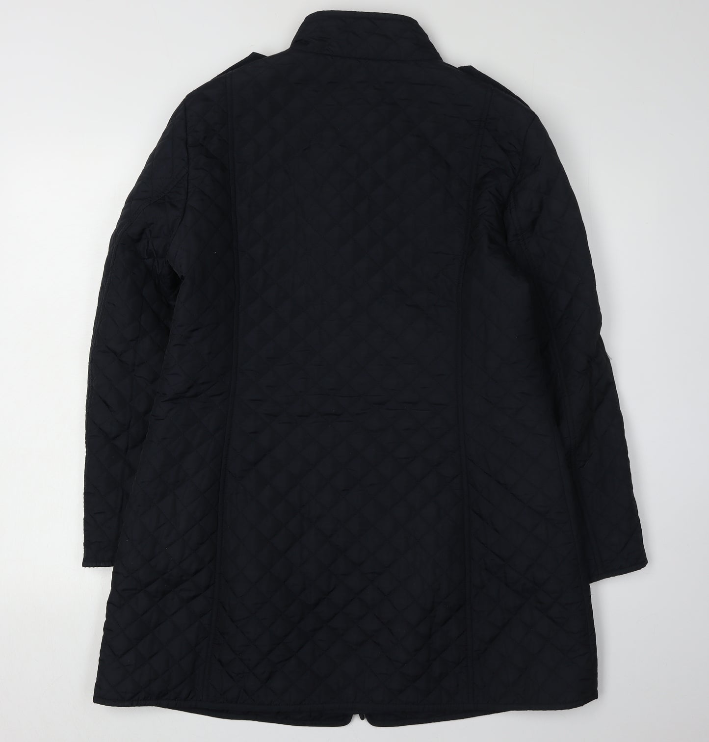 Hobbs Women's Black Quilted Coat UK 14 Full Zip Casual