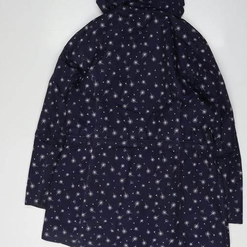 Love COATS Women's Blue Floral Rain Coat Size 14