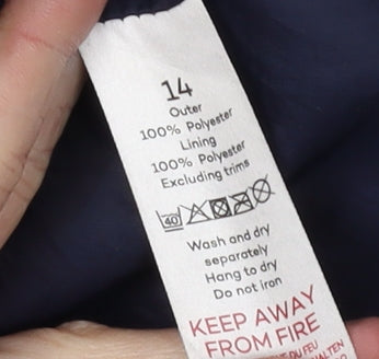 Love COATS Women's Blue Floral Rain Coat Size 14