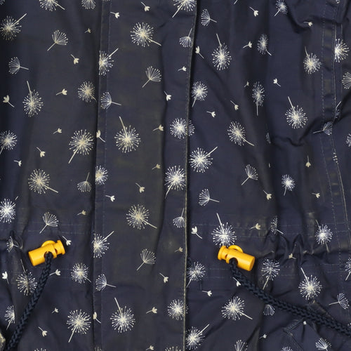 Love COATS Women's Blue Floral Rain Coat Size 14