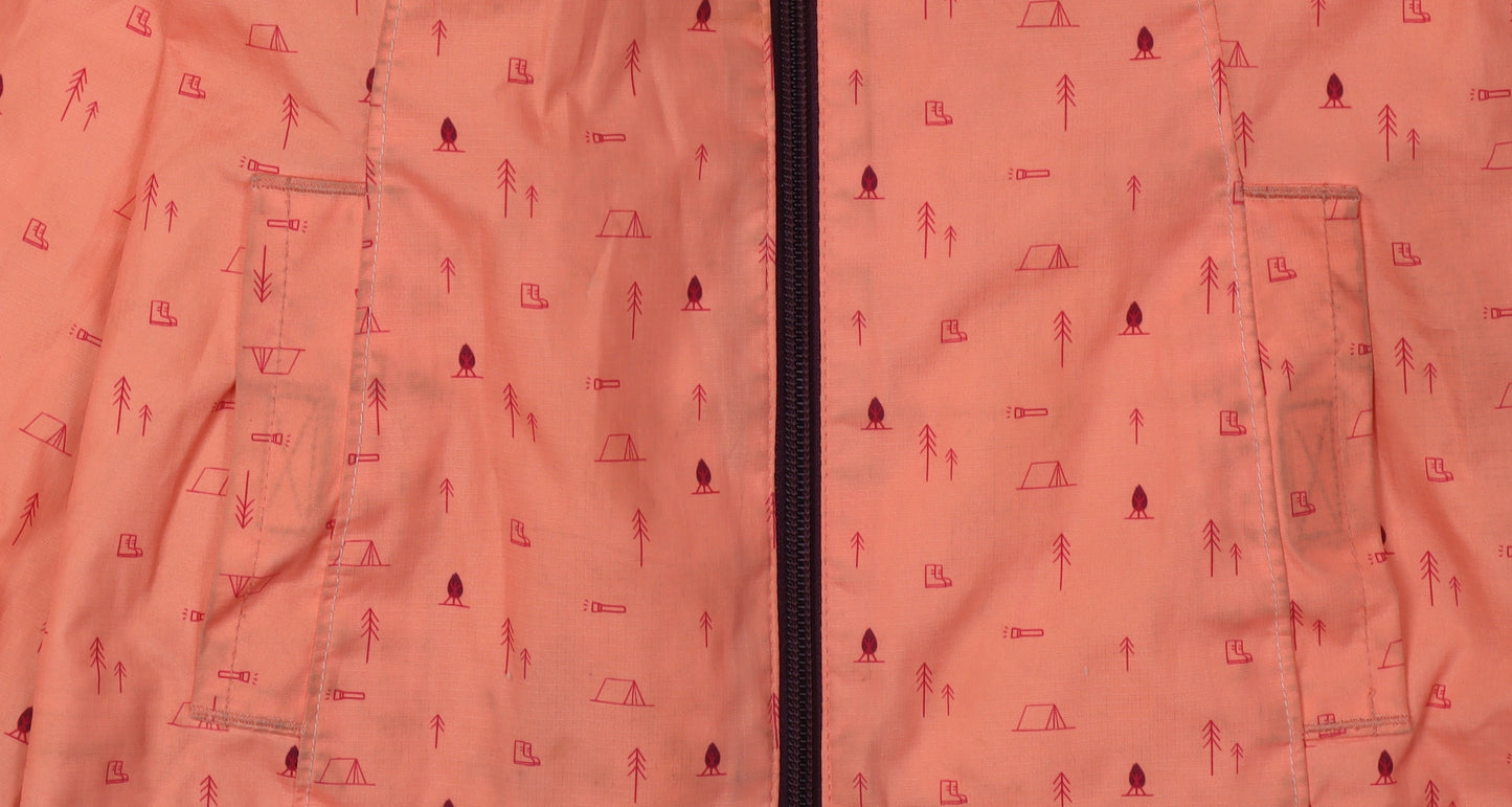 Decathlon Girls Orange Waterproof Rain Coat 5 Years