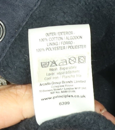 Principles Men's Blue Hooded Jacket, Size S, Casual Style