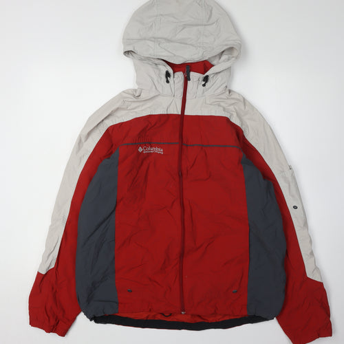 Columbia Men's Red Hooded Jacket M Outdoor Hiking
