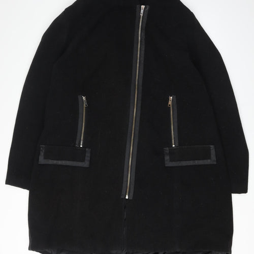Yours Women’s Plus Black Long Coat with Zips 22/24