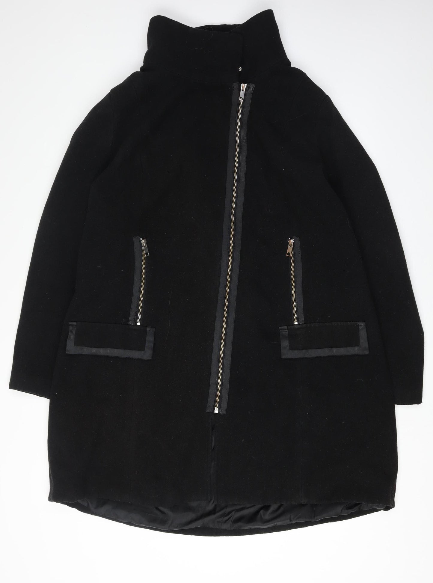 Yours Women’s Plus Black Long Coat with Zips 22/24