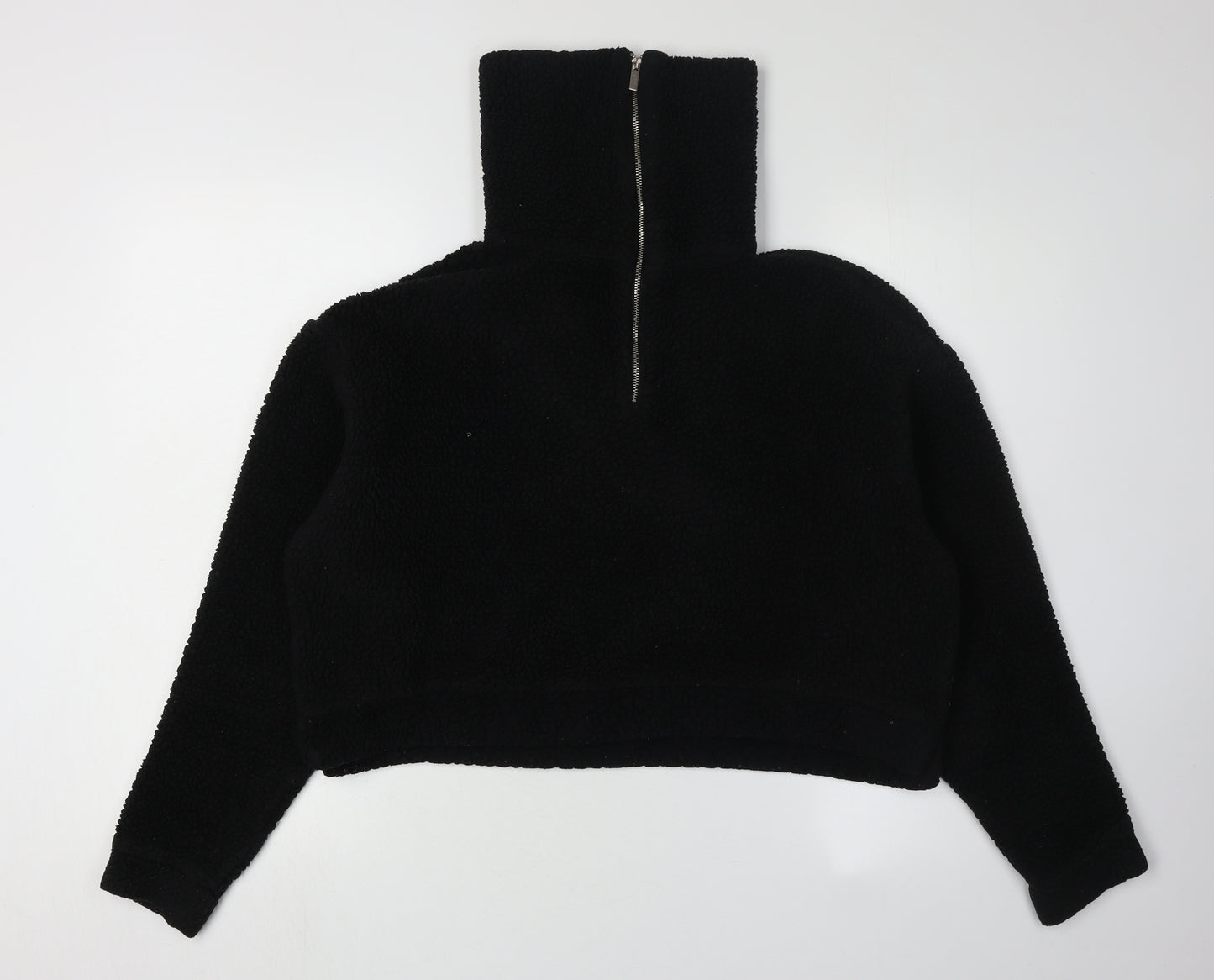 Topshop Women's Black 10 Fleece High Neck Sweatshirt
