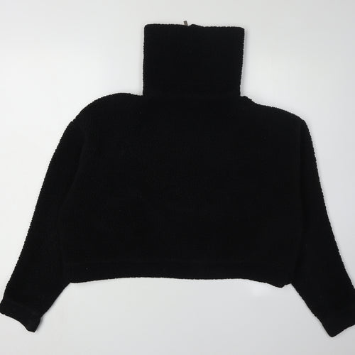 Topshop Women's Black 10 Fleece High Neck Sweatshirt