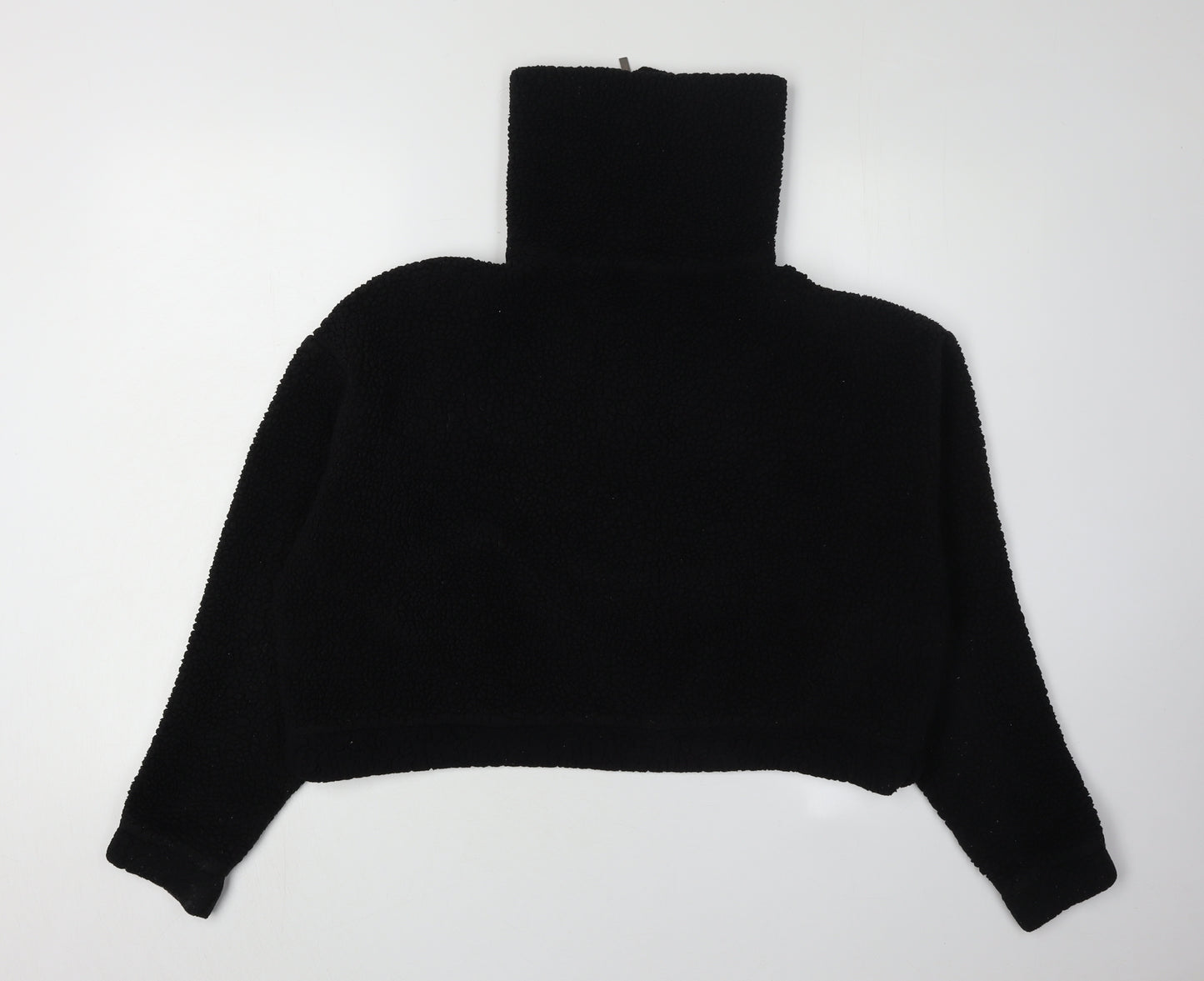 Topshop Women's Black 10 Fleece High Neck Sweatshirt