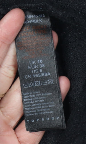 Topshop Women's Black 10 Fleece High Neck Sweatshirt