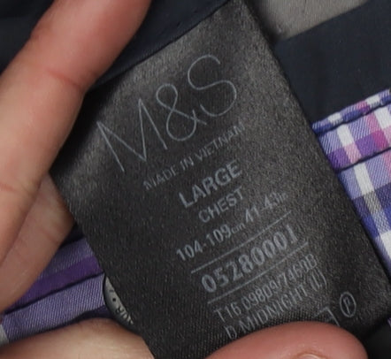 Marks and Spencer Men's Blue Basic Jacket, Size L, Regular Fit