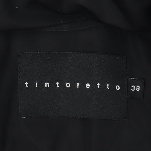 Tintoretto Women's Black Hooded Puffer Jacket Size 10