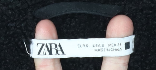 Zara Men's Black Parka Jacket S Hooded Casual