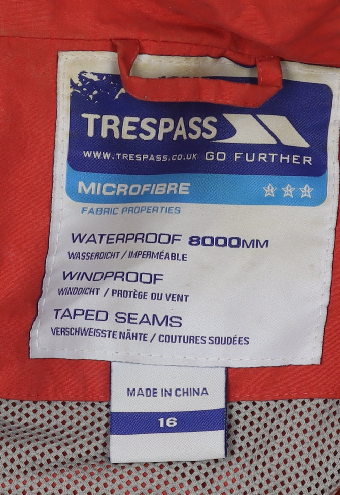 Trespass Women's Red Waterproof Jacket Size 16