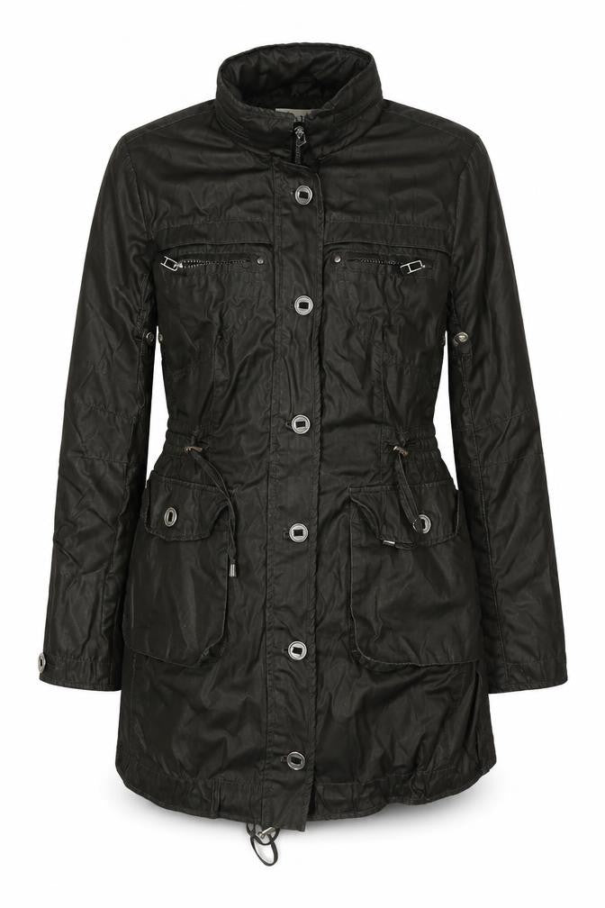 Front view of Antoni & Alison Women's Black Parka Jacket, size 10