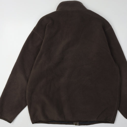 Racing Green Men's Brown Fleece Full Zip Jacket L