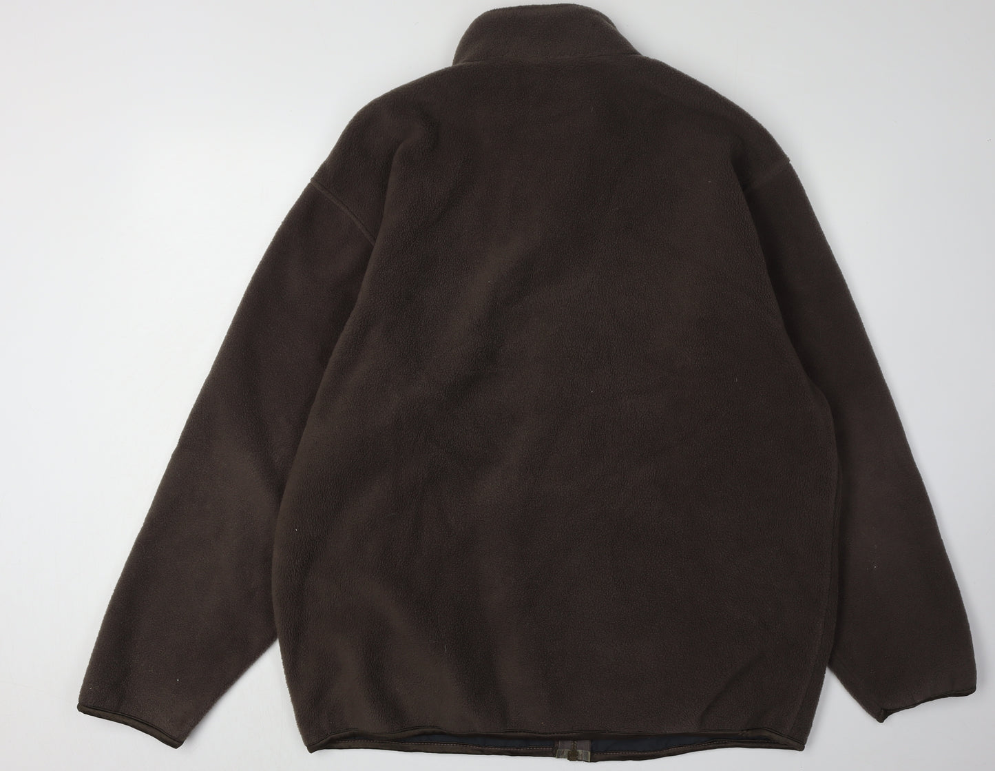 Racing Green Men's Brown Fleece Full Zip Jacket L