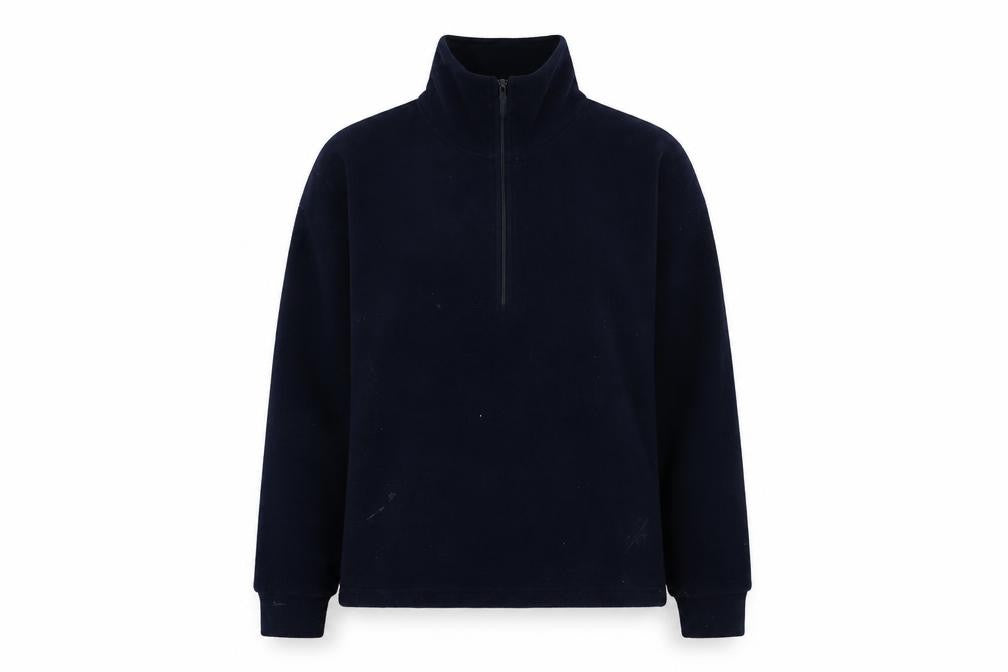 Front view of SnowRock Women's Black 2XS Fleece Zip Sweatshirt