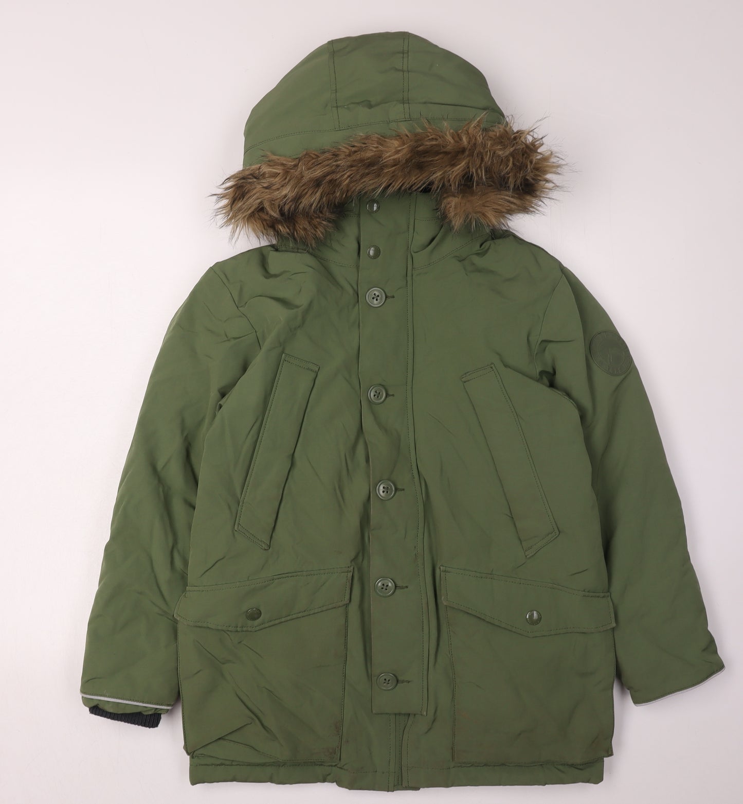 GAP Kids Boys Green Parka Coat L - Warm Winter Essential