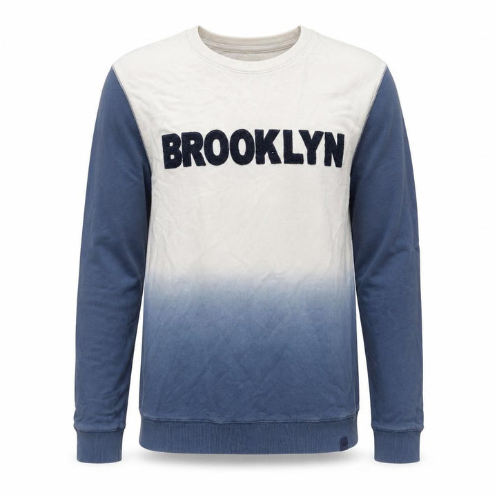 Front view of Puma Men's Blue Graphic Print Sweatshirt, size S