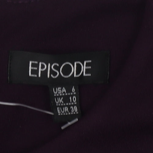 Episode Women's Purple Sheath Dress Size 10 Sleeveless