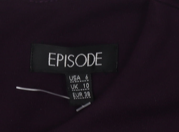 Episode Women's Purple Sheath Dress Size 10 Sleeveless