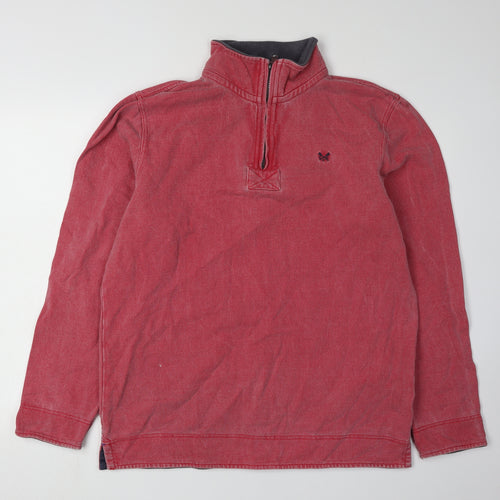 Crew Clothing Co. Red Men's 1/4 Zip Sweatshirt L