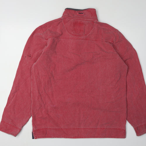 Crew Clothing Co. Red Men's 1/4 Zip Sweatshirt L