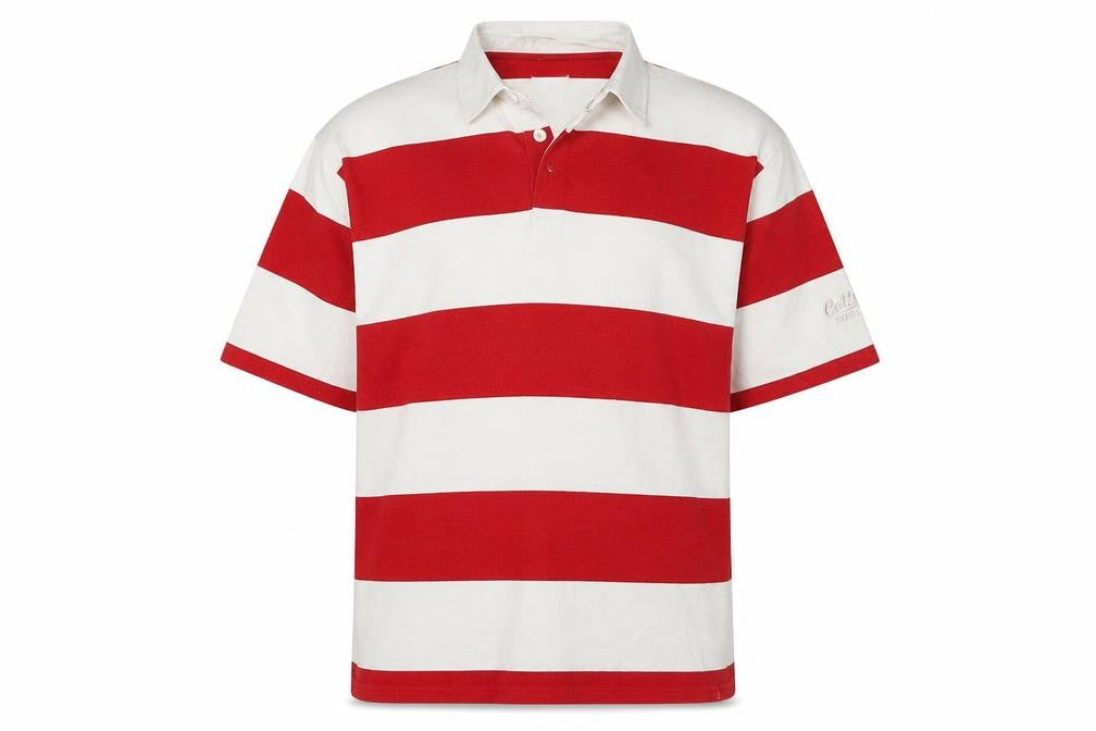 Cotton Traders Men's XL Red Striped Polo Shirt
