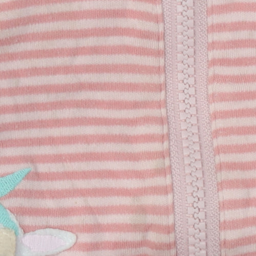 Joules Pink Striped Baby Jacket 12-18 Months Hooded Casual