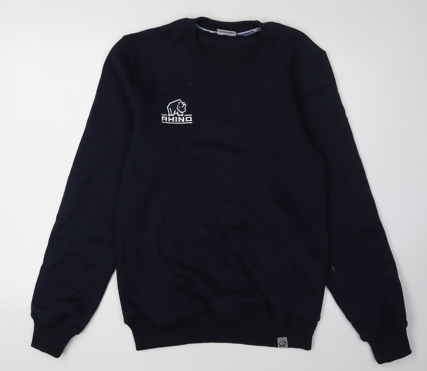 Rhino Men's Black Pullover Sweatshirt M, Stylish Logo Print