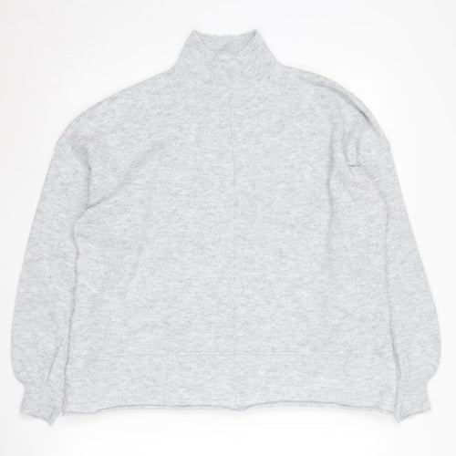 Miss Selfridge Women's Grey High Neck Jumper Size 10