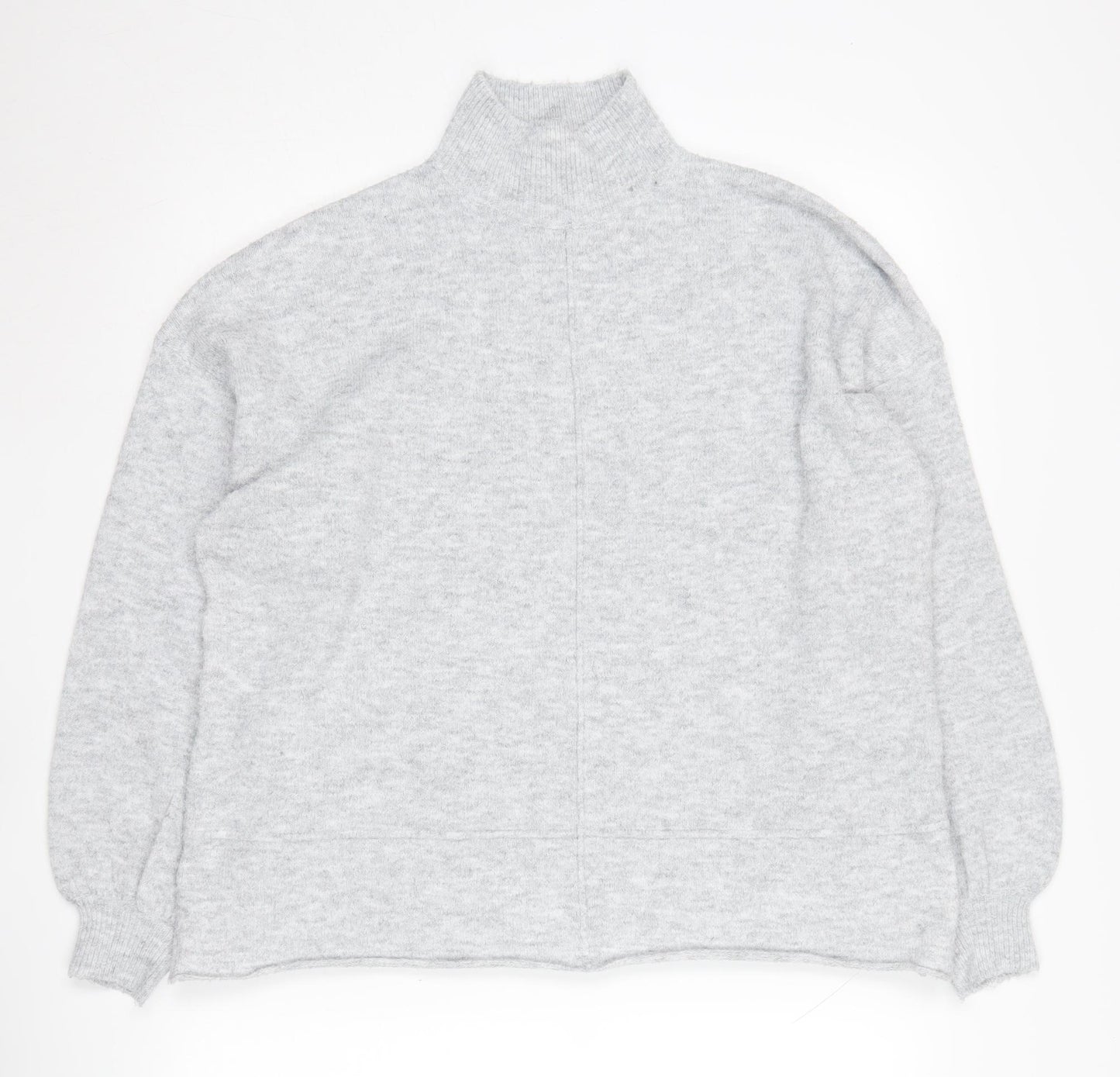 Miss Selfridge Women's Grey High Neck Jumper Size 10