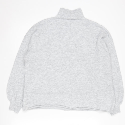 Miss Selfridge Women's Grey High Neck Jumper Size 10