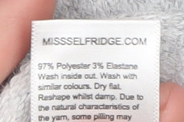 Miss Selfridge Women's Grey High Neck Jumper Size 10