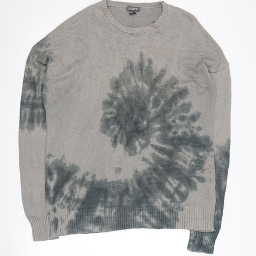 H&M Men's Grey Pullover Jumper, M, Cotton Knit