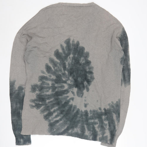 H&M Men's Grey Pullover Jumper, M, Cotton Knit