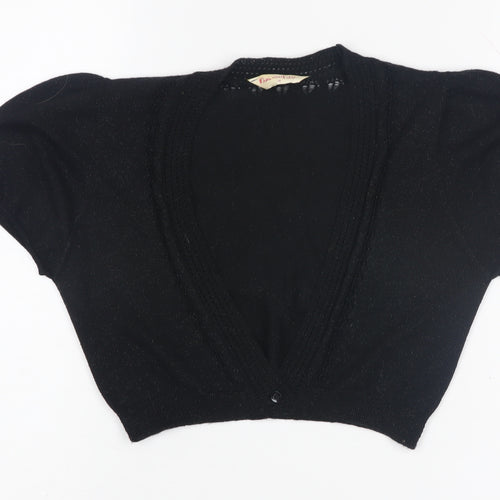 Miss Selfridge Women's Black V-Neck Shrug Size 10