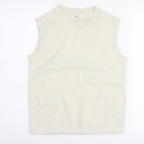 Marks and Spencer Men's Beige Vest S Sleeveless Jumper
