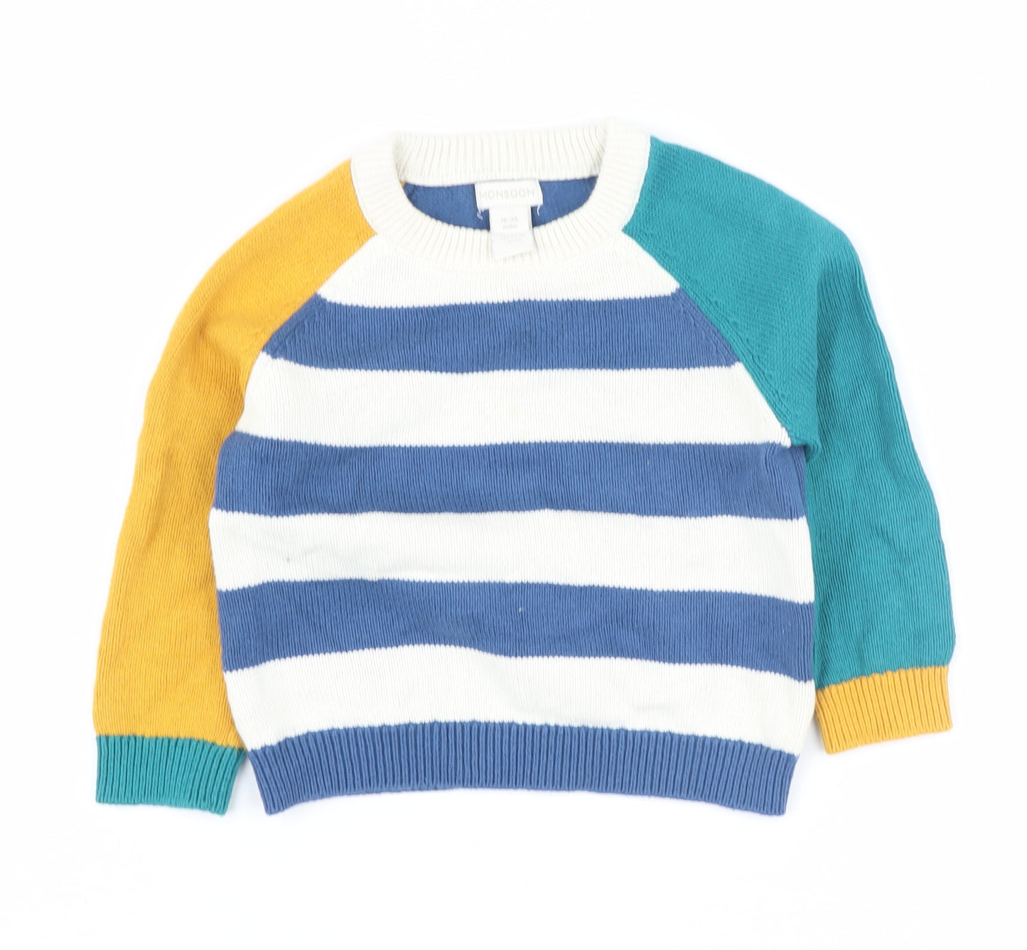 Monsoon Unisex Toddler Multicoloured Striped Jumper 18-24 Mths