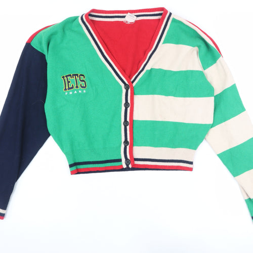 Urban Outfitters Women's Green Striped Cardigan, Size S