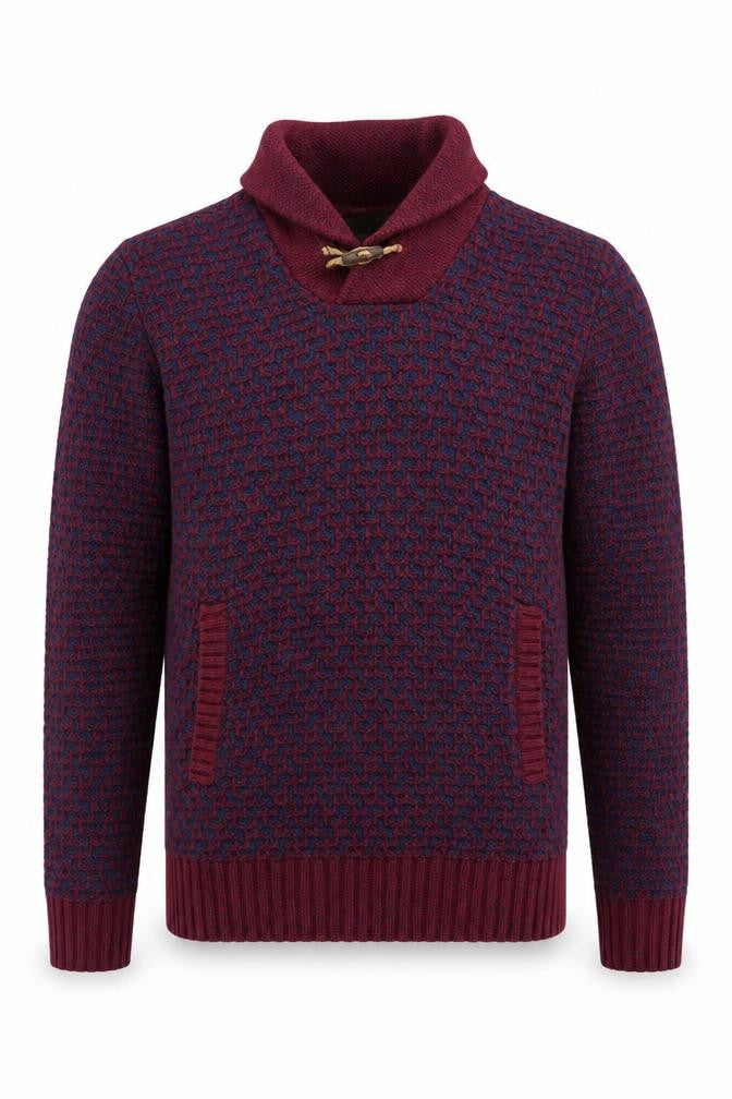 Front view of H&M Men's Red jumper M Geometric Knit