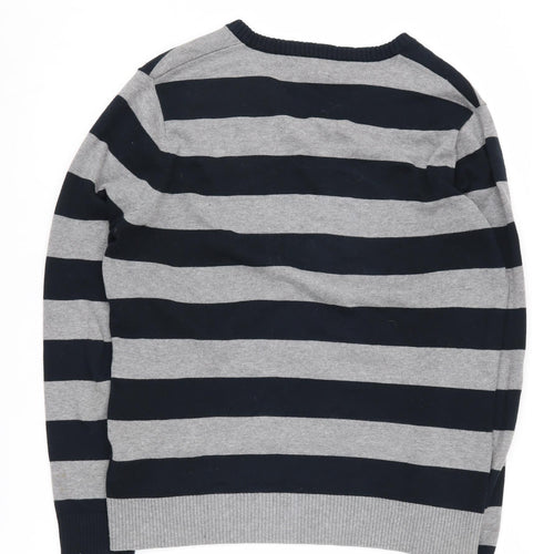 Bossini Men's Multicoloured Striped V-Neck Jumper M