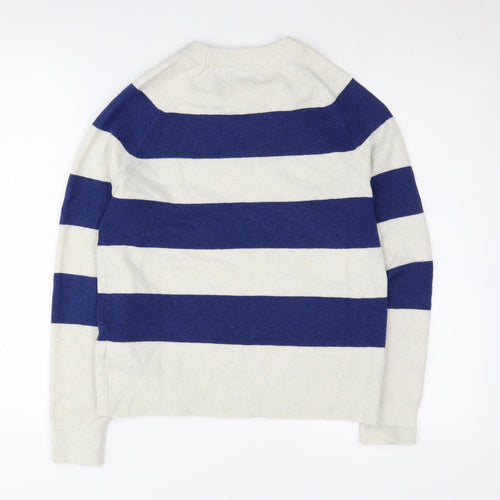 Marks and Spencer Women's Blue Striped Pullover XS