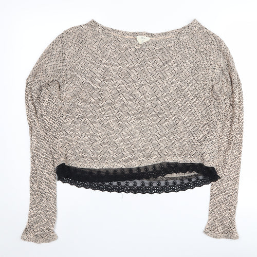 Pins and Needles Beige Women's Jumper, S, Boat Neck, Casual