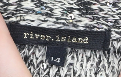 River Island Women's Multicoloured Sequin Cardigan Size 14