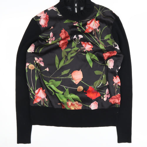 Ted Baker Women's Black Floral Pullover Jumper Size 10