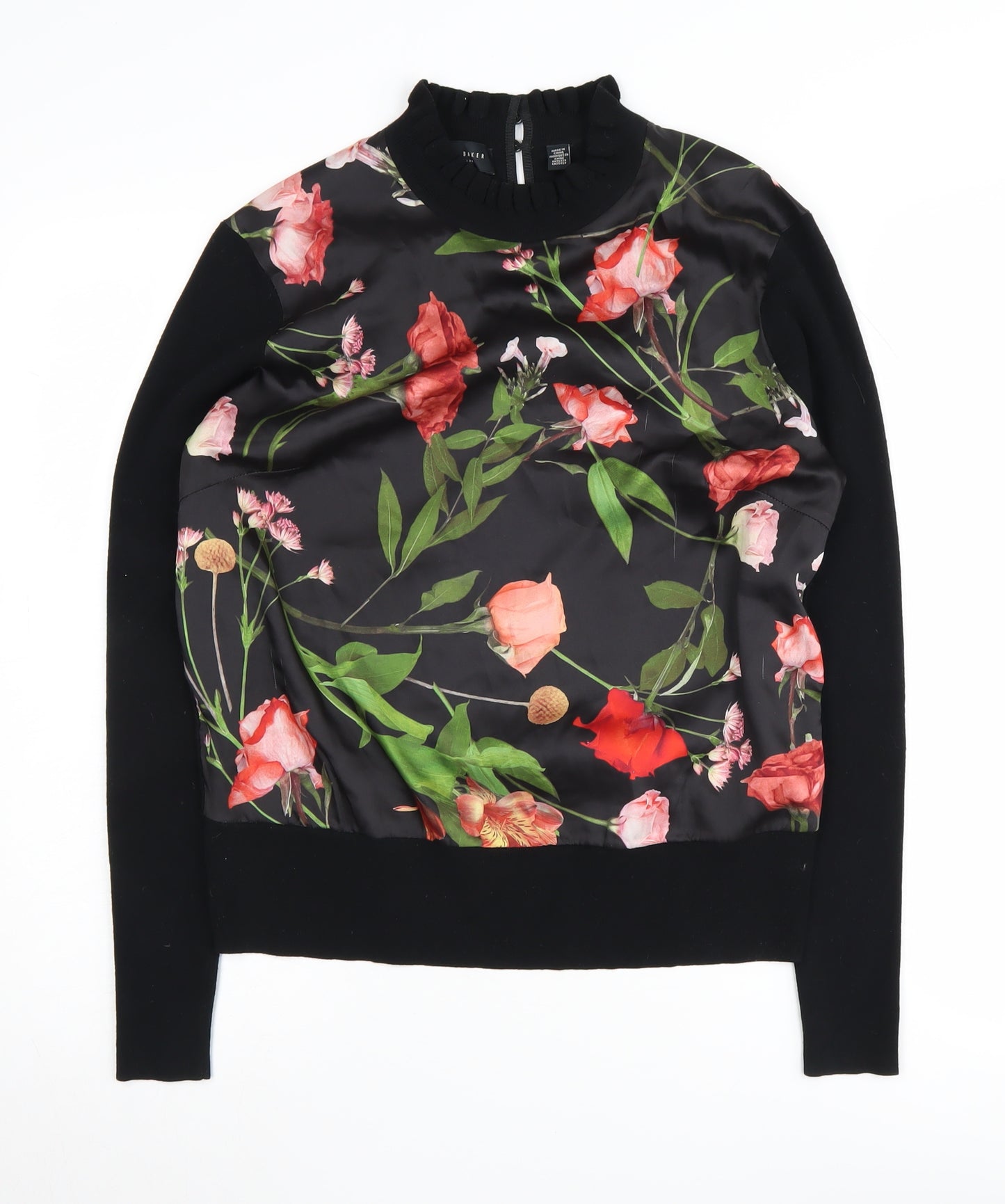 Ted Baker Women's Black Floral Pullover Jumper Size 10