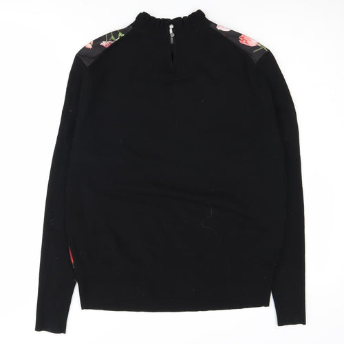 Ted Baker Women's Black Floral Pullover Jumper Size 10