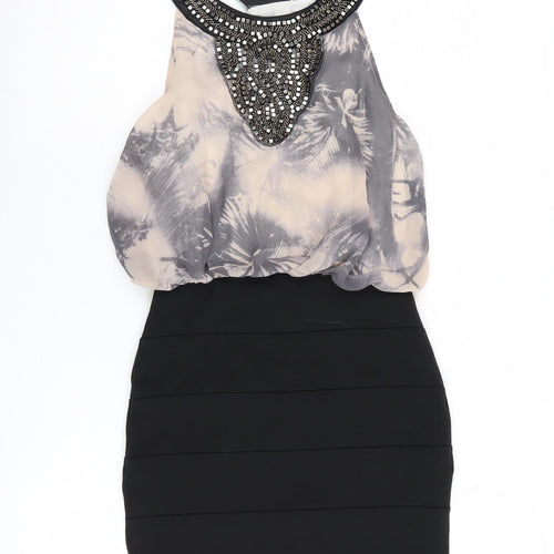 Crafted Women's Black Beaded Cocktail Dress, Size 6